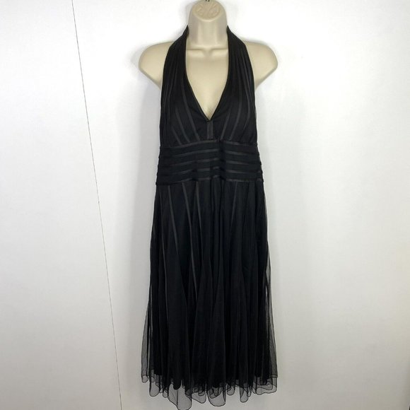 Cartise Dresses & Skirts - Cartise Y2K Woman Black Halter Midi Dress Layered Party Size 14